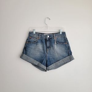 NWT IRO High Rise High Waist Rolled Hem Denim Shorts
